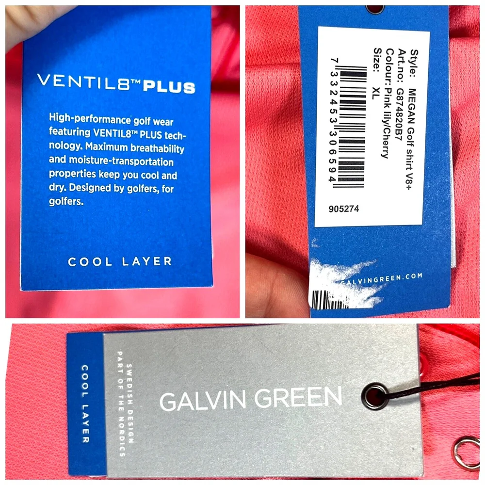 New Galvin Green Womens Trump Pink‎ Golf Polo Shirt XL Doonbeg Megan